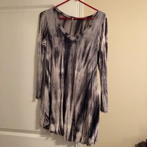 Black & white tye-dye dress